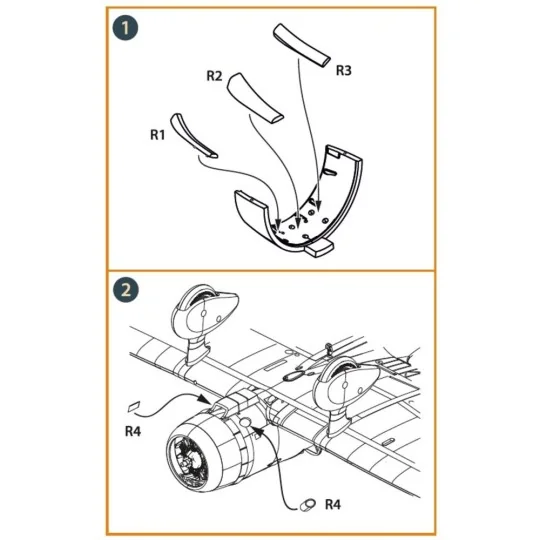 D3A2 VAL air intake exhaust for Wingsy Kits, 1/48 - Clear Prop Acce...