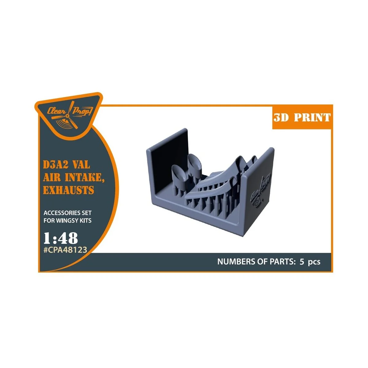 D3A2 VAL air intake exhaust for Wingsy Kits, 1/48 - Clear Prop Acce...