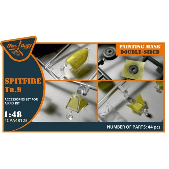 Spitfire Tr.9 double-sided painting mask for Airfix kit, 1/48 - Cle...