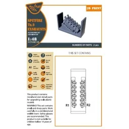 Spitfire Tr.9 exhausts for Airfix kit, 1/48 - Clear Prop Accessorie...