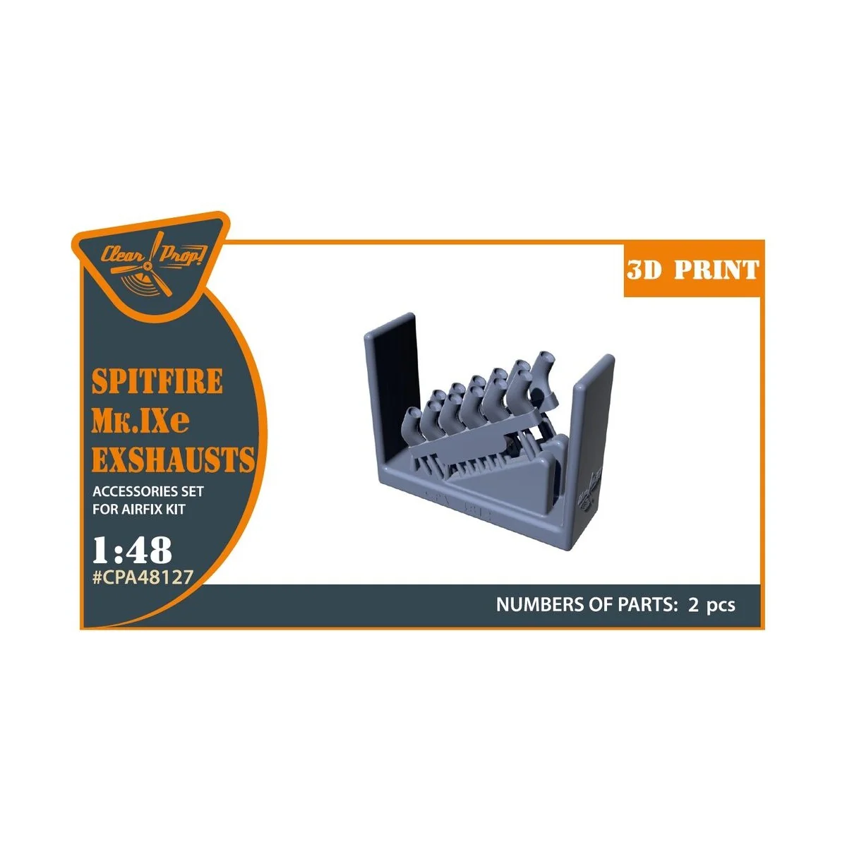 Spitfire Mk.IXe exhausts for Airfix kit, 1/48 - Clear Prop Accessor...