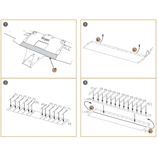 Ki-51 Sonia (all versions) PE landing flaps for CP kits CP72011/CP7...
