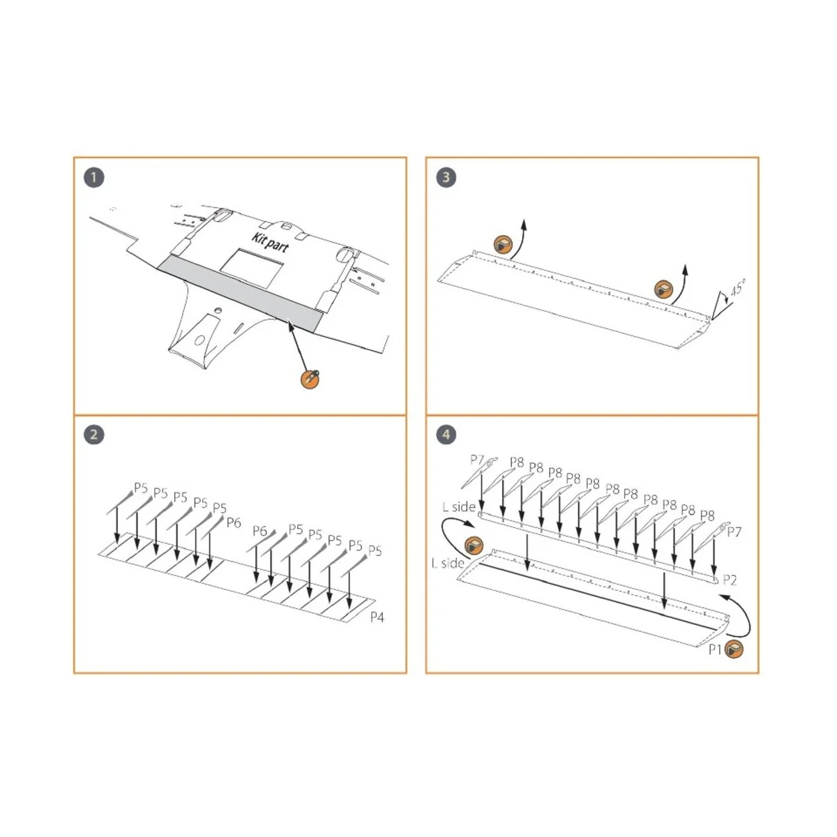 Ki-51 Sonia (all versions) PE landing flaps for CP kits CP72011/CP7...