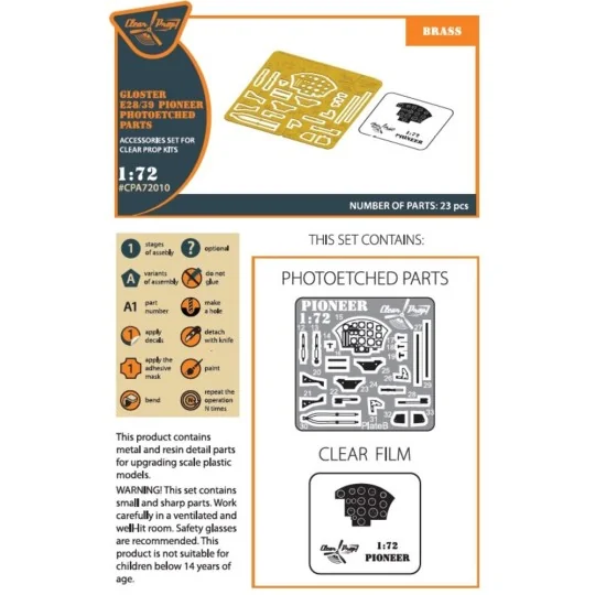 Gloster E28/39 Pioneer PE parts interior for CP kits CP72001/CP7200... Gloster E28/39 Pioneer PE parts interior for CP kits CP72001/CP7200...