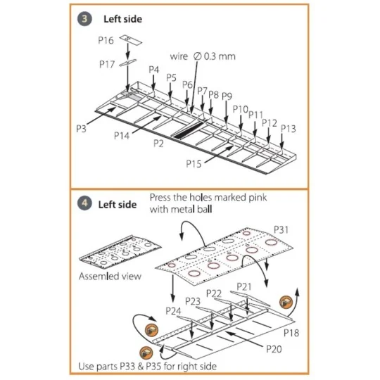 La-5 (all versions) PE landing flaps for CP kits CP72014/CP72015, 1...