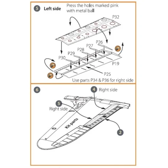 La-5 (all versions) PE landing flaps for CP kits CP72014/CP72015, 1...
