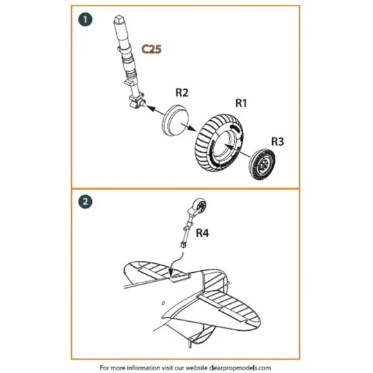 La-5 (early version) wheel set for CP kit CP72014, 1/72 - Clear Pro...