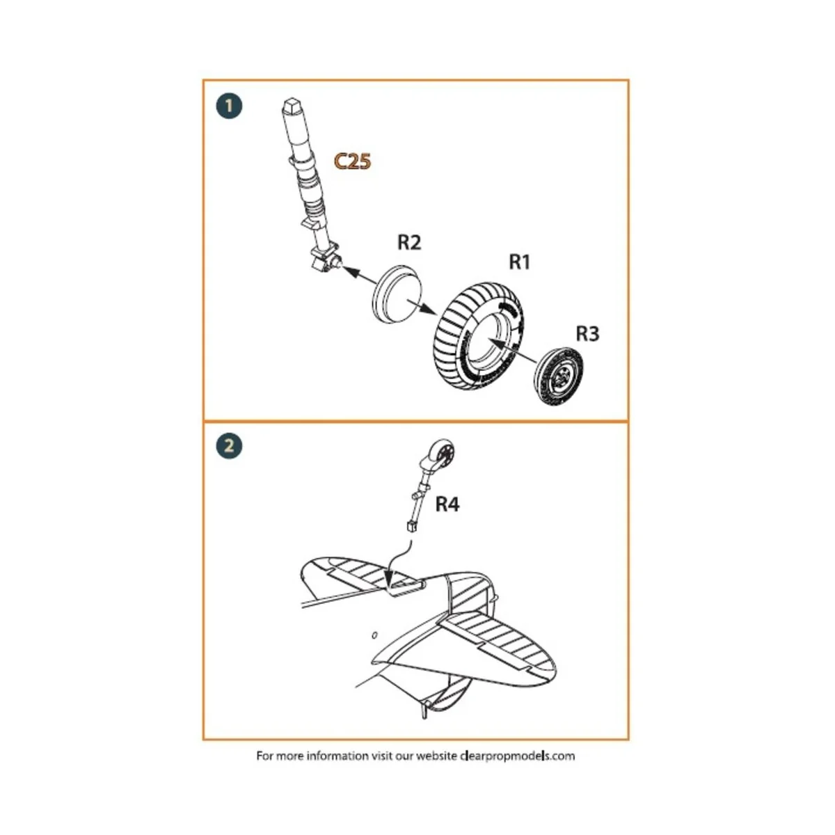 La-5 (early version) wheel set for CP kit CP72014, 1/72 - Clear Pro...