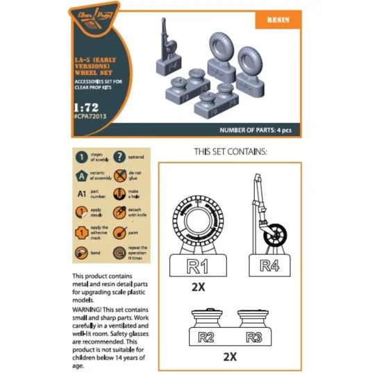 La-5 (early version) wheel set for CP kit CP72014, 1/72 - Clear Pro...