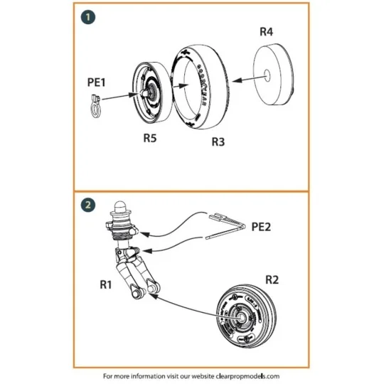 UH-2 A/B SEASPRITE (all versions) wheel set for CP kits CP72002/CP7...