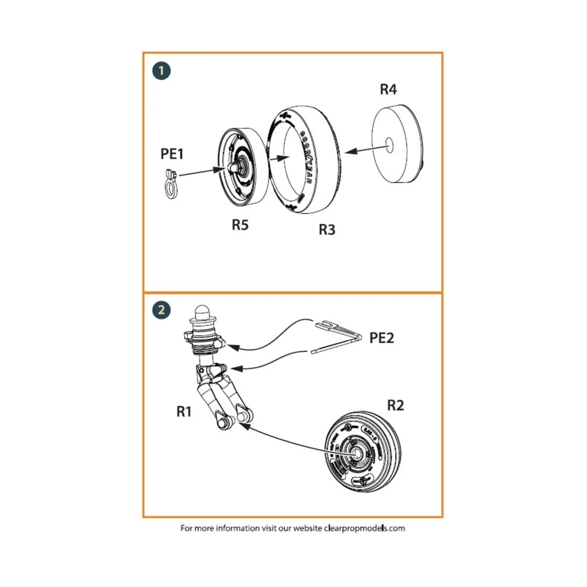 UH-2 A/B SEASPRITE (all versions) wheel set for CP kits CP72002/CP7...