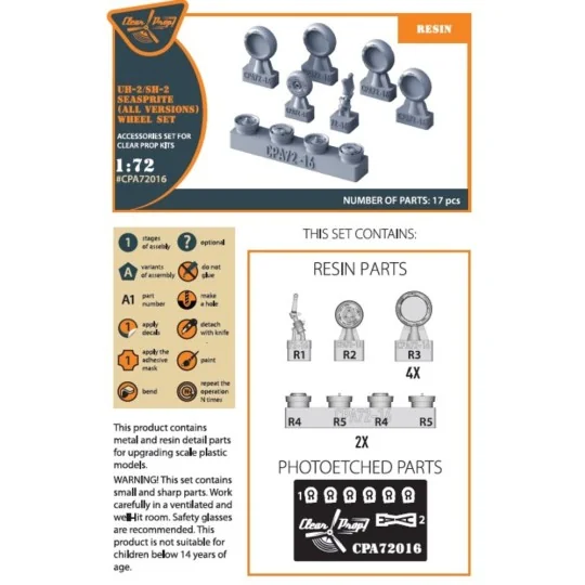 UH-2 A/B SEASPRITE (all versions) wheel set for CP kits CP72002/CP7...