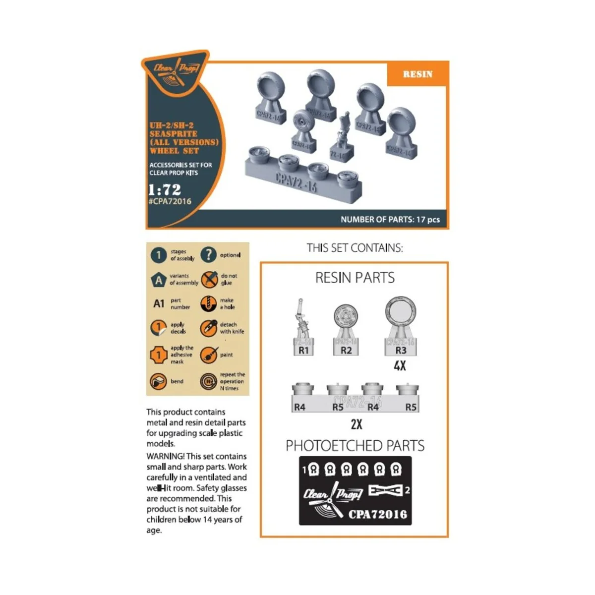 UH-2 A/B SEASPRITE (all versions) wheel set for CP kits CP72002/CP7...