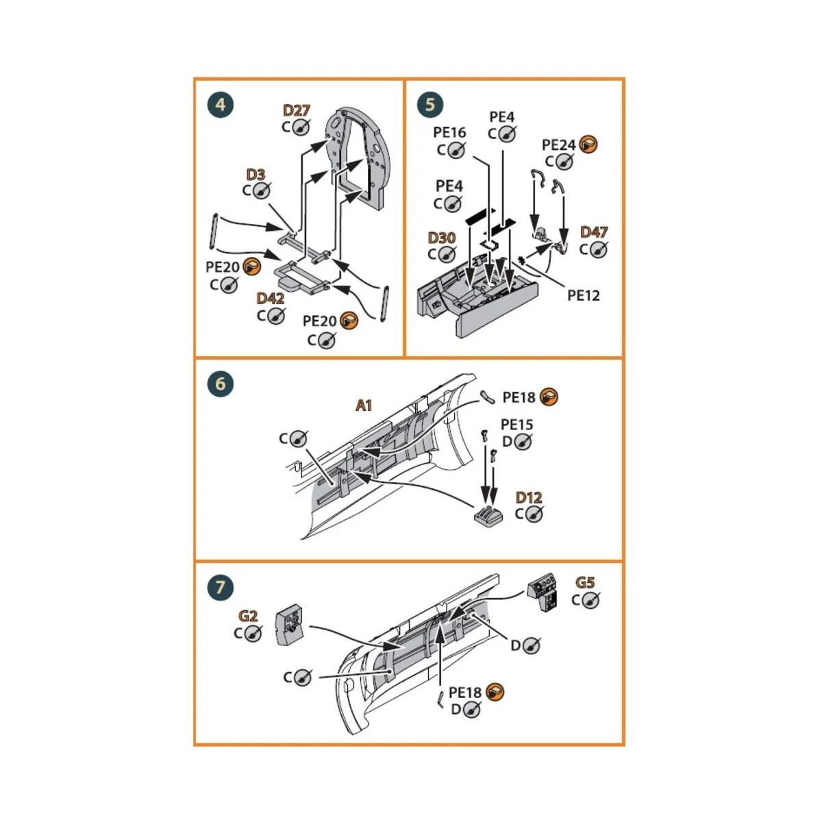 A5M Claude (all versions) PE parts for CP kits CP720016/CP72008/CP7...