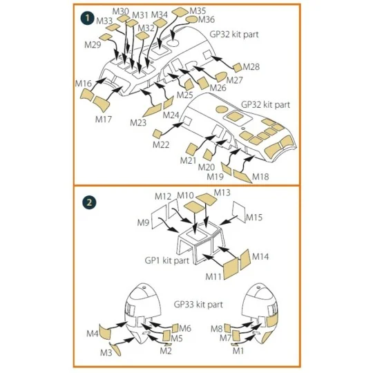 Be-6 Madge painting mask for Trumpeter kit, 1/72 - Clear Prop Acces...