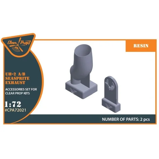 UH-2 A/B SEASPRITE resin exhaust for CP kit CP72002, 1/72 - Clear P...