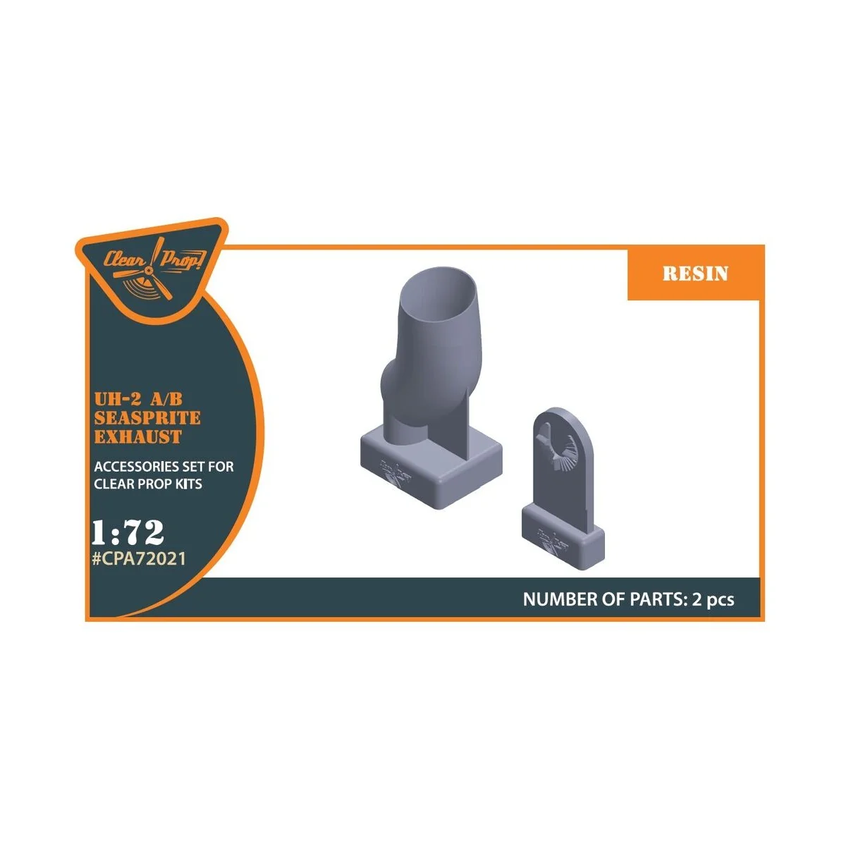 UH-2 A/B SEASPRITE resin exhaust for CP kit CP72002, 1/72 - Clear P...
