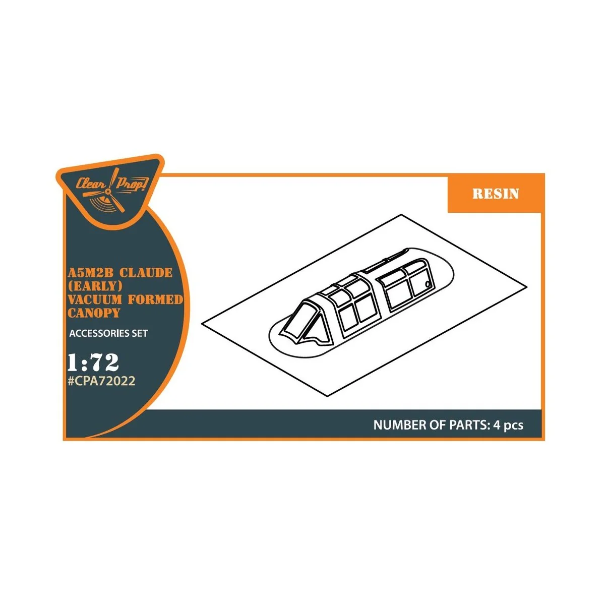 A5M Claude (early version) vacuum formed canopy for CP kits CP72006... A5M Claude (early version) vacuum formed canopy for CP kits CP72006...