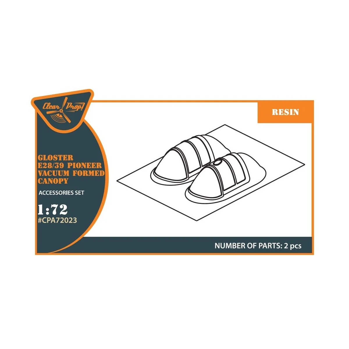 Gloster E28/39 Pioneer vacuum formed canopy for CP kits CP72001/CP7...