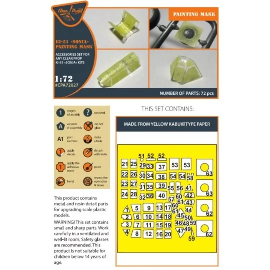 Ki-51 Sonia (all versions) painting mask for CP kits CP72011/CP7201...