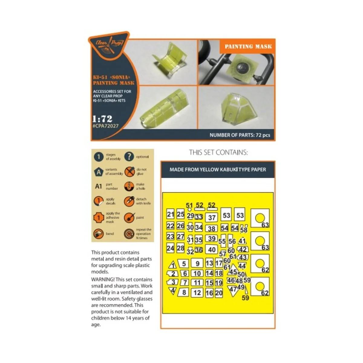 Ki-51 Sonia (all versions) painting mask for CP kits CP72011/CP7201...