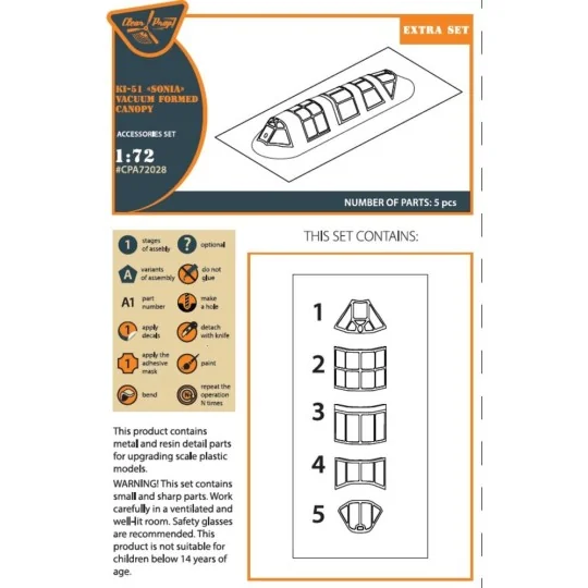 Ki-51 Sonia (all versions) vacuum formed canopy for CP kits CP72011...