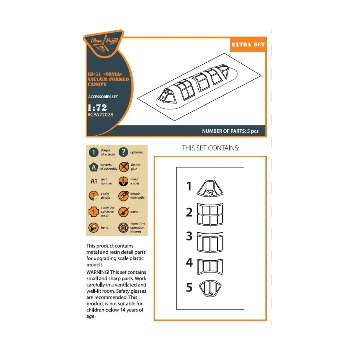 Ki-51 Sonia (all versions) vacuum formed canopy for CP kits CP72011...