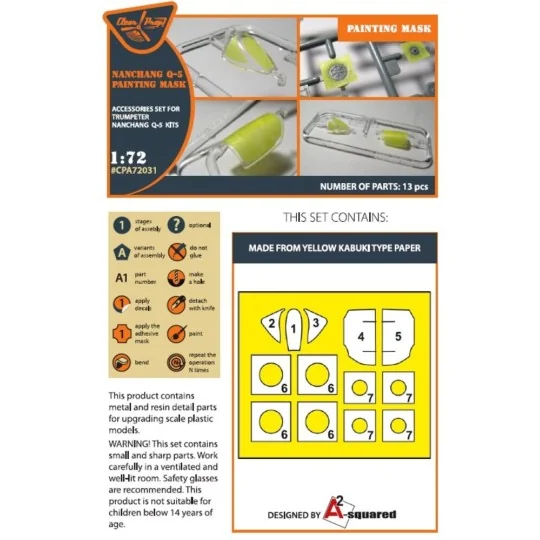 Nanchang Q-5 painting mask for Trumpeter kit (all versions), 1/72 -... Nanchang Q-5 painting mask for Trumpeter kit (all versions), 1/72 -...