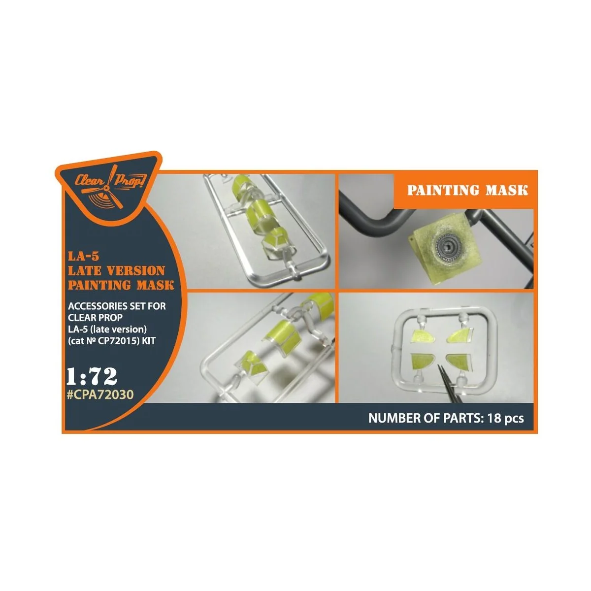 La-5 (late version) painting mask for CP kit CP72015, 1/72 - Clear ...