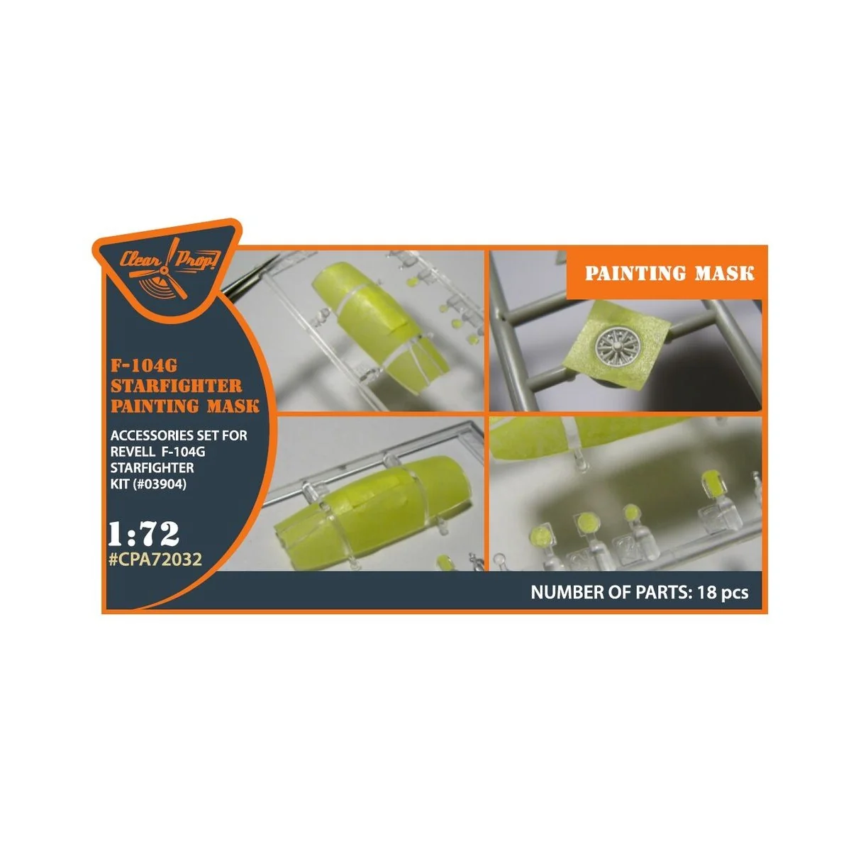 F-104G painting mask for REVELL kit, 1/72 - Clear Prop Accessories ...