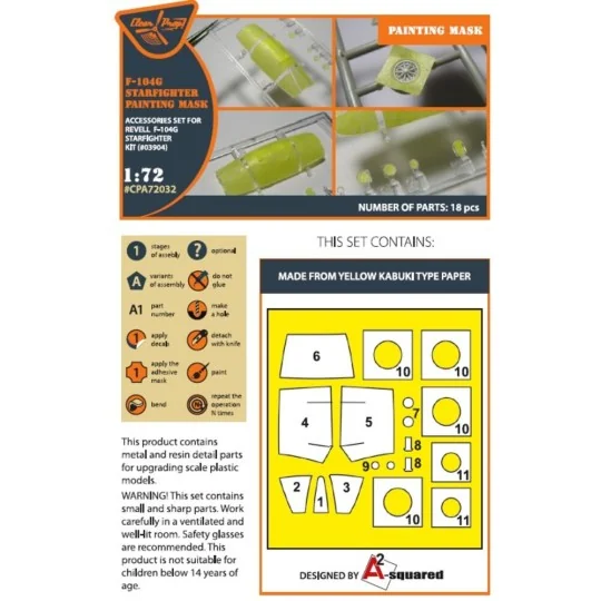 F-104G painting mask for REVELL kit, 1/72 - Clear Prop Accessories ...