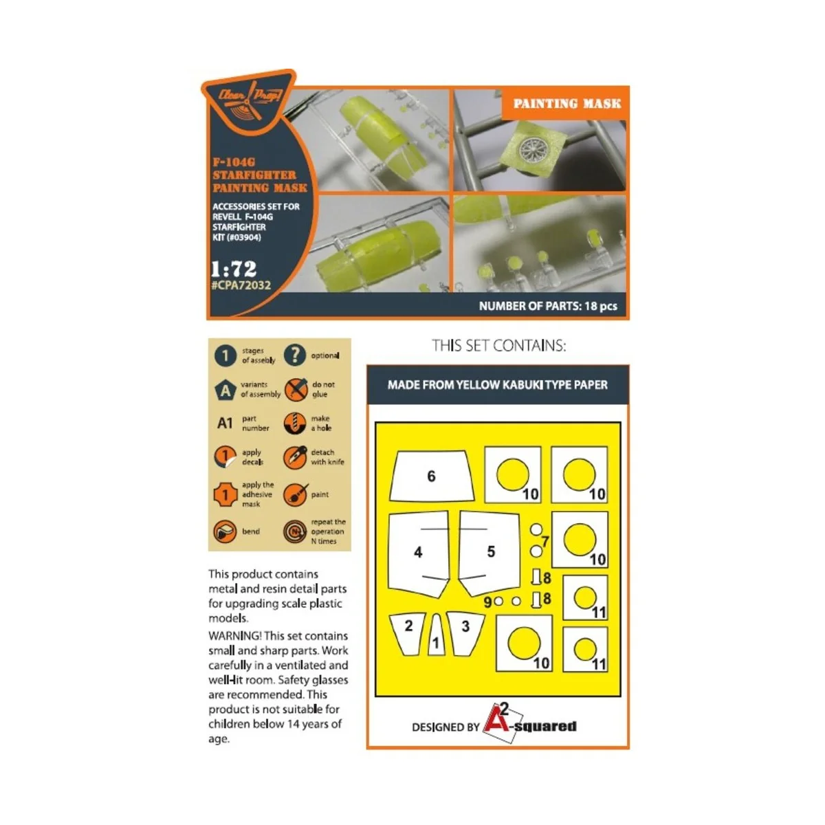 F-104G painting mask for REVELL kit, 1/72 - Clear Prop Accessories ...