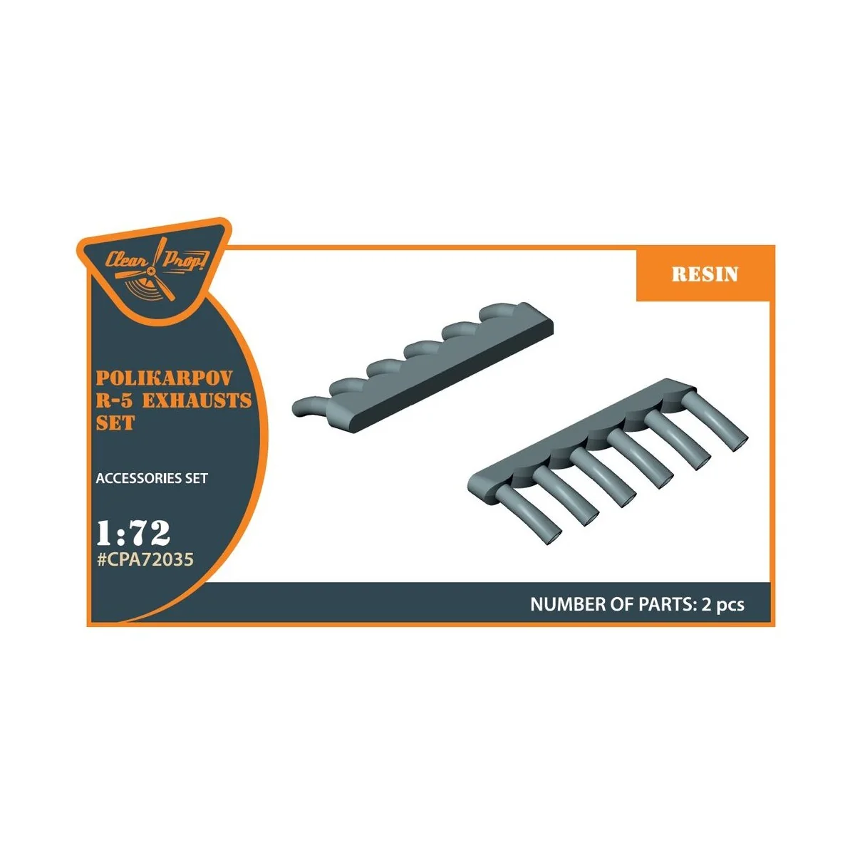 Polikarpov R-5 resin exhausts for AMG kits, 1/72 - Clear Prop Acces...