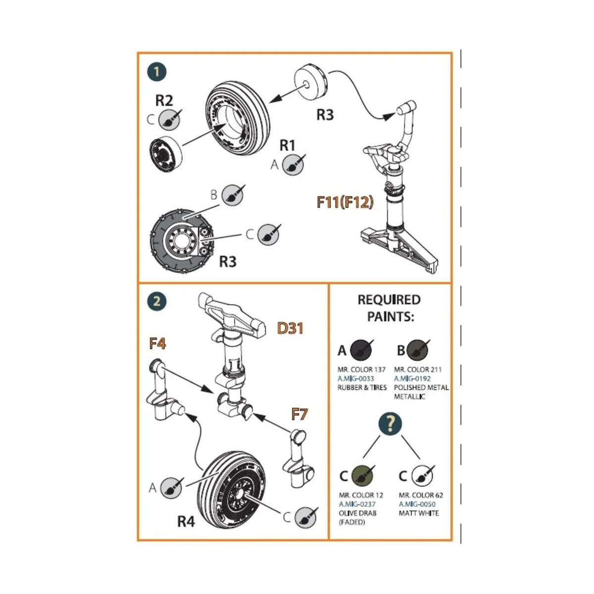 OV-1 A/B/C/D Mohawk wheels set for CP kit ??72016, 1/72 - Clear Pro...