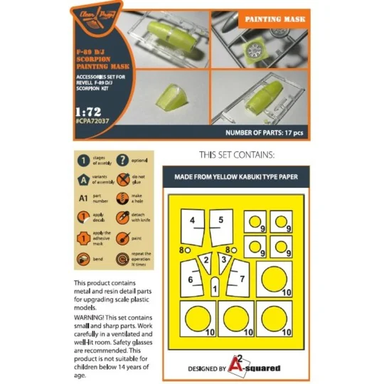 F-89 D/J painting mask for REVELL kit, 1/72 - Clear Prop Accessorie... F-89 D/J painting mask for REVELL kit, 1/72 - Clear Prop Accessorie...