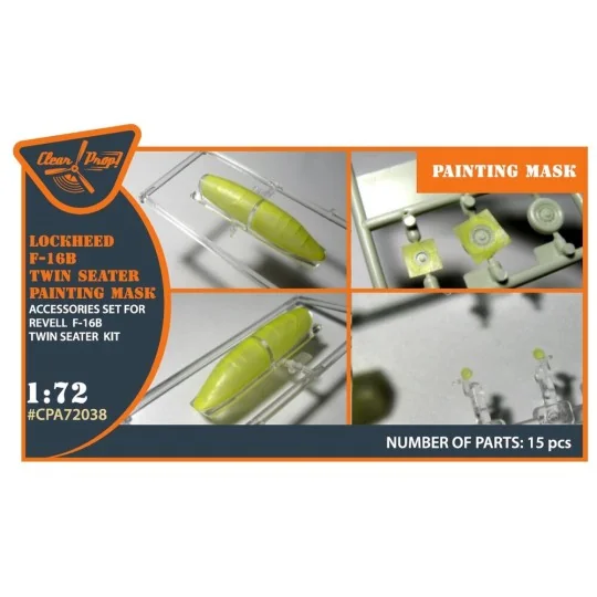 F-16B/D twin seater painting mask for REVELL kit, 1/72 - Clear Prop... F-16B/D twin seater painting mask for REVELL kit, 1/72 - Clear Prop...