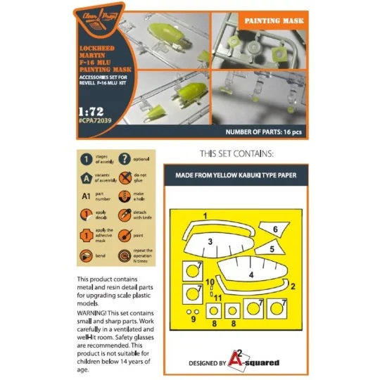 F-16 single seater painting mask for REVELL kit, 1/72 - Clear Prop ... F-16 single seater painting mask for REVELL kit, 1/72 - Clear Prop ...