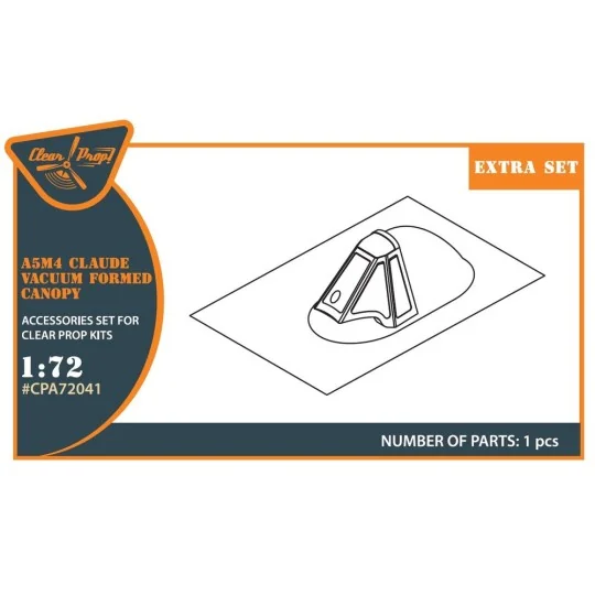 A5M4 Claude vacuum formed canopy for CP kit CP72010, 1/72 - Clear P... A5M4 Claude vacuum formed canopy for CP kit CP72010, 1/72 - Clear P...
