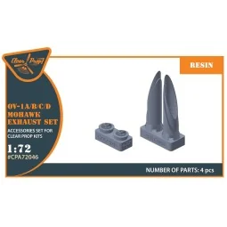 OV-1 A/B/C/D Mohawk exhaust set for CP kit, 1/72 - Clear Prop Acces...