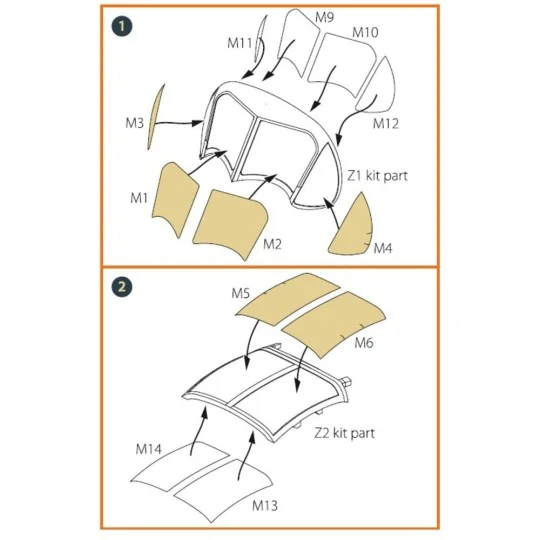 OV-1 A/JOV-1A Mohawk painting mask for CP kit CP72016, 1/72 - Clear...