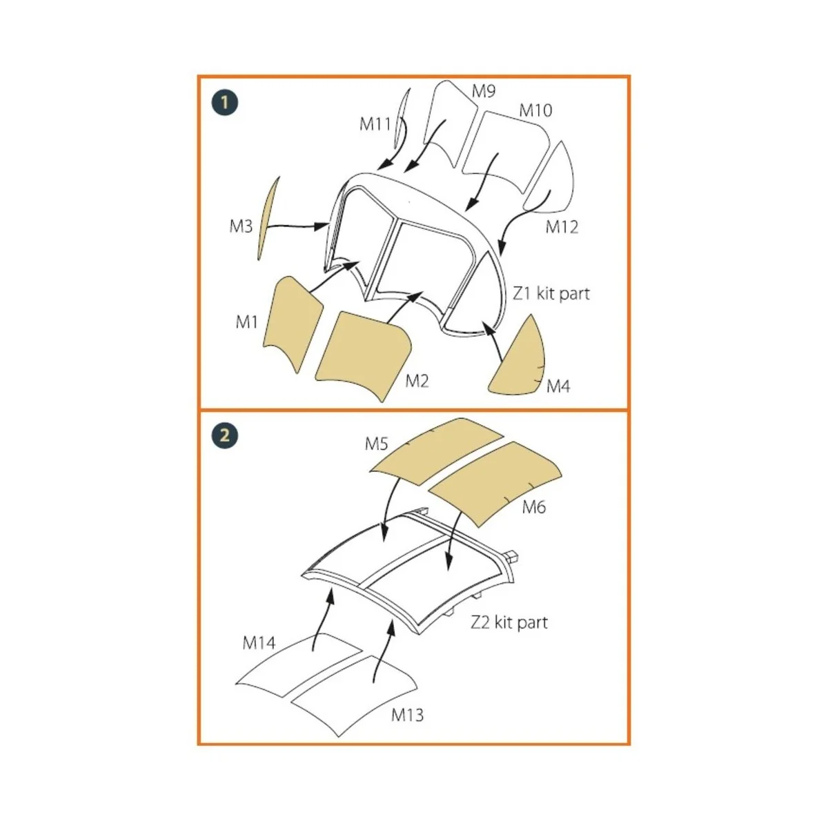 OV-1 A/JOV-1A Mohawk painting mask for CP kit CP72016, 1/72 - Clear...