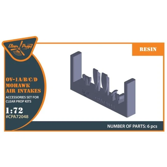 OV-1 A/B/C/D Mohawk air intakes for CP kit, 1/72 - Clear Prop Acces... OV-1 A/B/C/D Mohawk air intakes for CP kit, 1/72 - Clear Prop Acces...