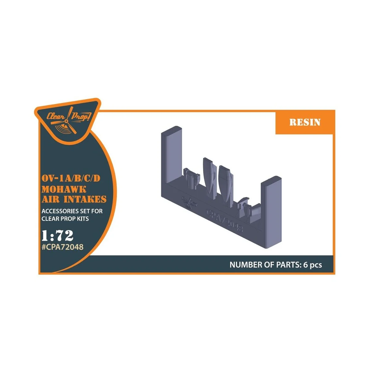 OV-1 A/B/C/D Mohawk air intakes for CP kit, 1/72 - Clear Prop Acces... OV-1 A/B/C/D Mohawk air intakes for CP kit, 1/72 - Clear Prop Acces...