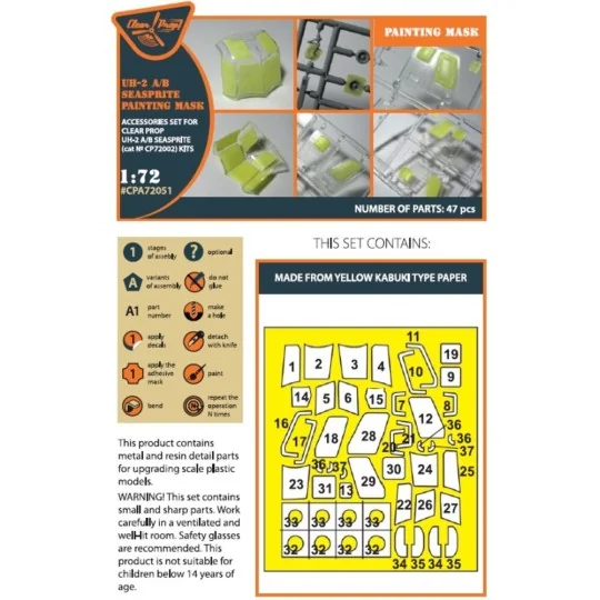 UH-2 A/B SEASPRITE for CP kit painting mask for CP kit CP72002, 1/7...