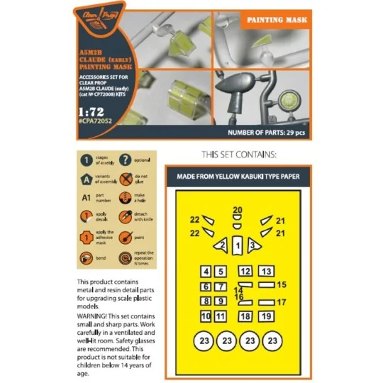 A5M2b Claude (early version) painting mask for CP kits CP72006/CP72...