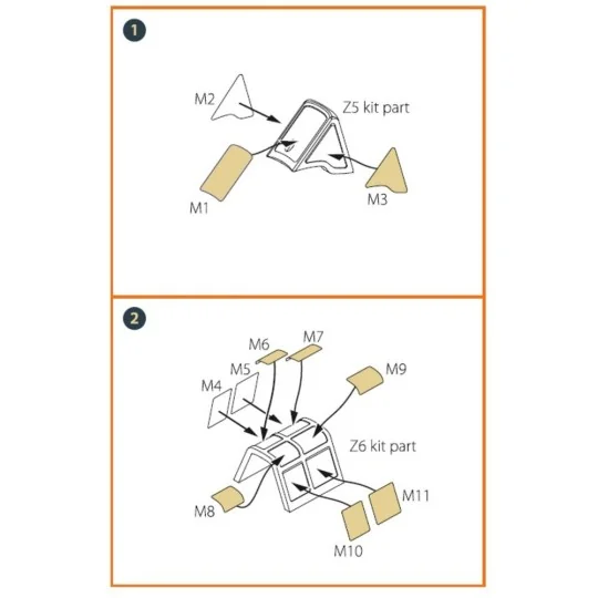 A5M2b Claude (early version) painting mask for CP kits CP72006/CP72...