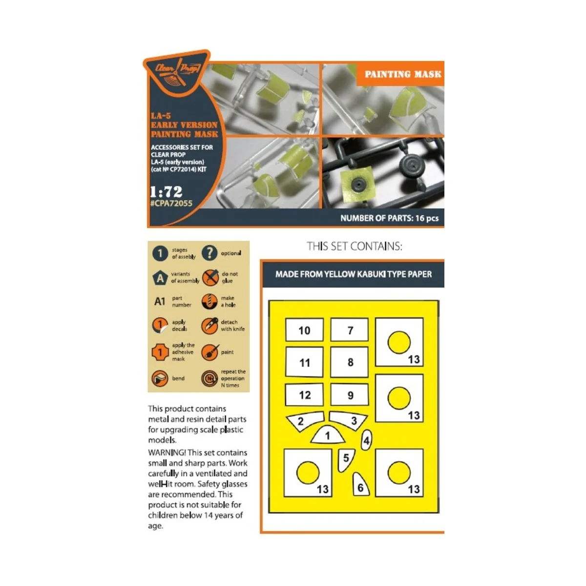 La-5 (early version) painting mask for CP kit CP72014, 1/72 - Clear... La-5 (early version) painting mask for CP kit CP72014, 1/72 - Clear...