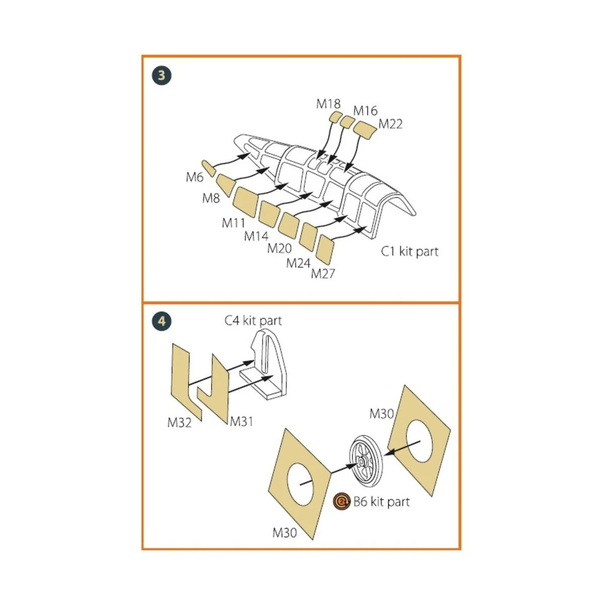 M6A1 Seiran painting mask for Tamiya kit 60737, 1/72 - Clear Prop A...