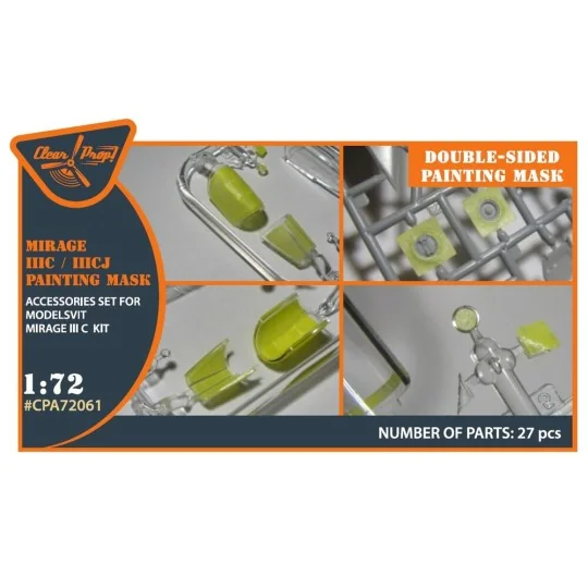 Mirage IIIC/IIICJ double-sided painting mask for Modelsvit kit, 1/7... Mirage IIIC/IIICJ double-sided painting mask for Modelsvit kit, 1/7...