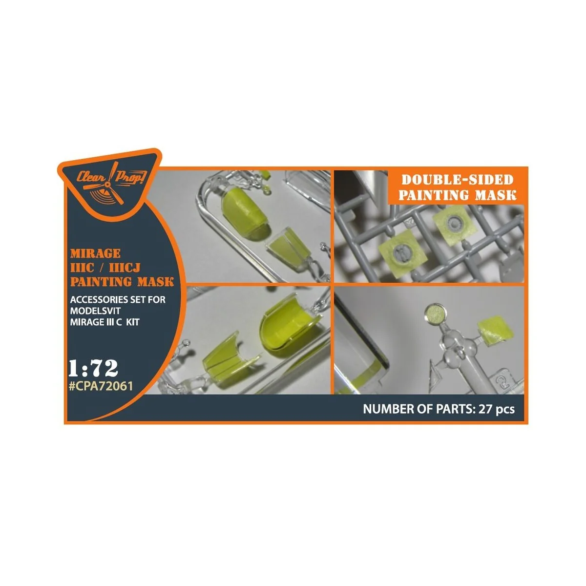 Mirage IIIC/IIICJ double-sided painting mask for Modelsvit kit, 1/7... Mirage IIIC/IIICJ double-sided painting mask for Modelsvit kit, 1/7...